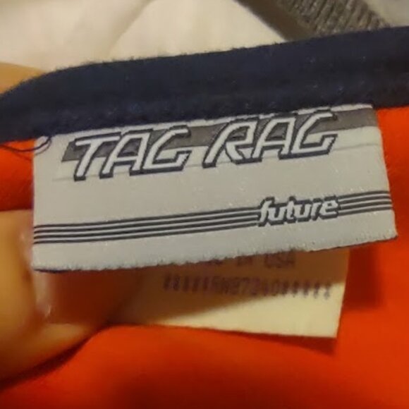 XS - Halter Top - Orange with Blue Trim / Ties - Picture 4 of 6